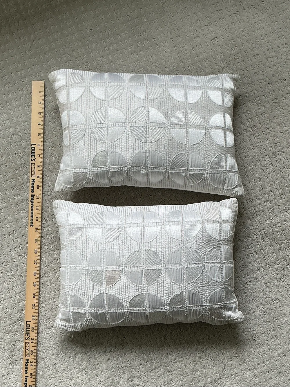 Crate&Barrel Cream Geometric Circle Accent Pillows (Pair)